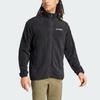 adidas Terrex Multi Full-Zip Solid Color Stand Collar Long Sleeve Jacket Men Jacket Black IZ3294