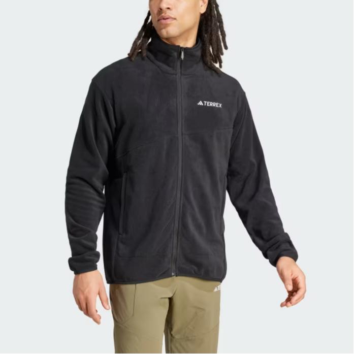 adidas Terrex Multi Full-Zip Solid Color Stand Collar Long Sleeve Jacket Men Jacket Black IZ3294