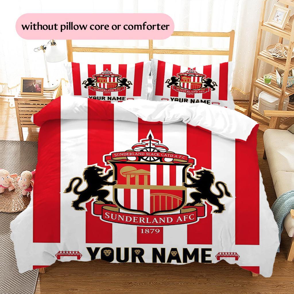 Custom Name Sunderland AFC2 Pattern Bedding Quilt Set Home Decoration Gift (1 * duvet cover + 2 * pillowcase without core)