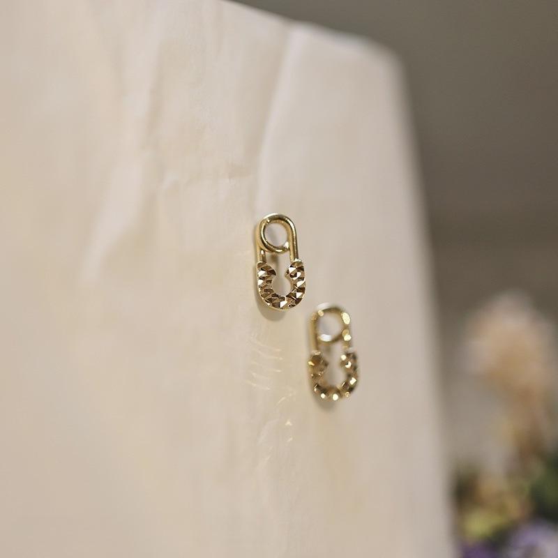 925 Sterling Silver Electroplated 14K Gold Geometric Paper Clip Earrings for Women Temperamen Jewelry Accessories Gold