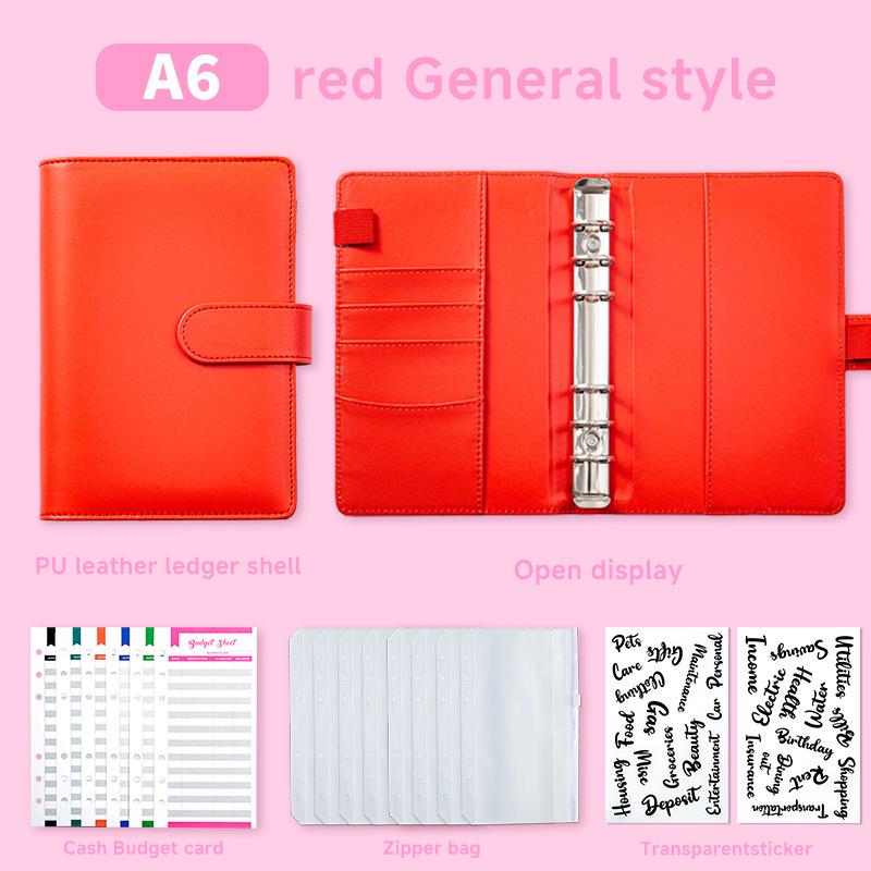 A6 Zipper Pouch Notebook: PU Leather Macaron Loose-Leaf Journal