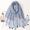 Fashion Luxury Brand Ombre Color Blocked Tassel Viscose Shawl Scarf Lady High Quality Wrap Pashmina Stole Bufandas Muslim Hijab