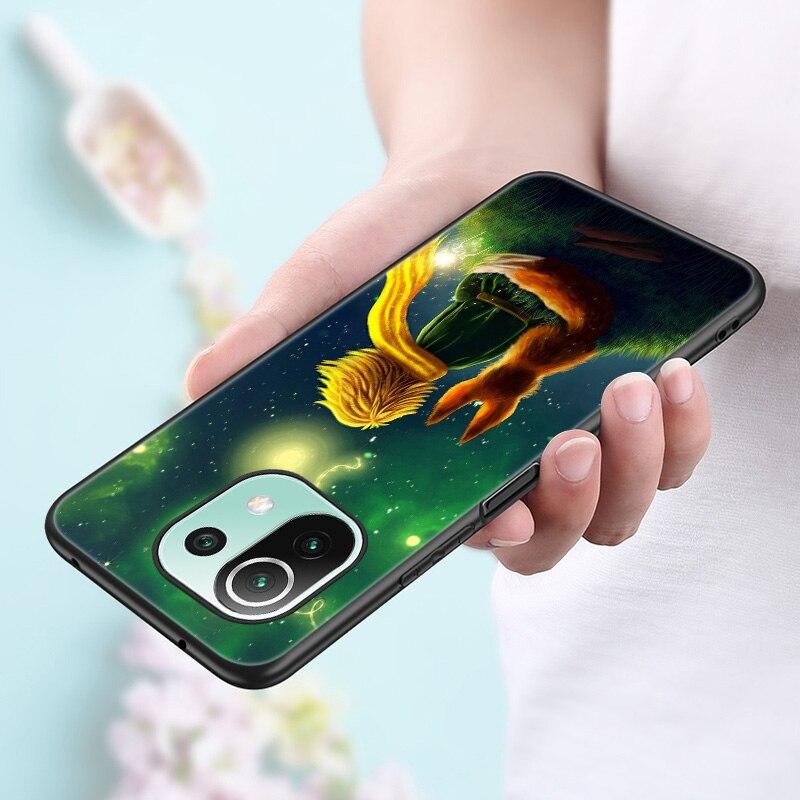 The Little Prince Fox Case For Xiaomi Mi 11 Lite NE 11i 10T 11T Pro A2 A3 Lite POCO F3 M3 M4 C31 X3 Pro NFC GT Black Soft Cover