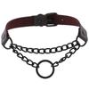 Black Gothic O Chain choker collar harajuku Punk Choker women girls black leather chocker emo Kawaii witch jewelry