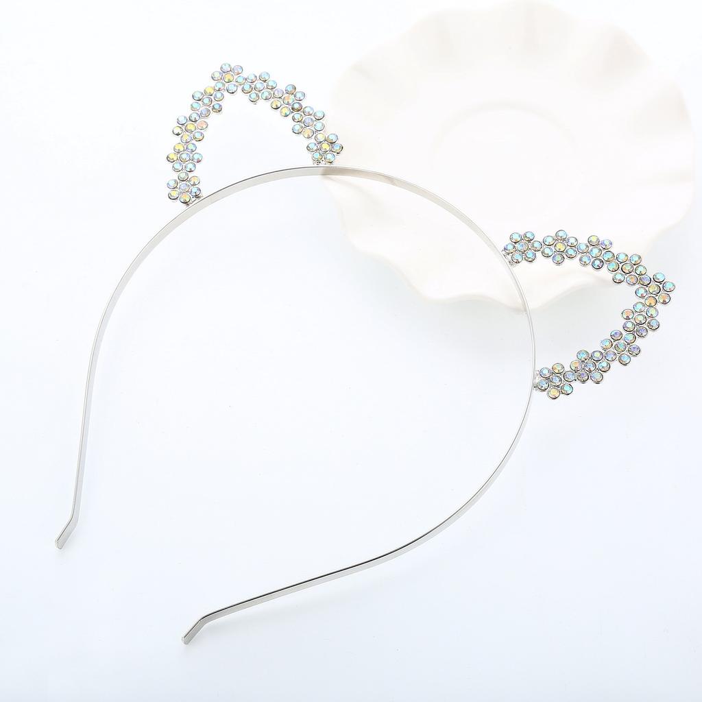 Girls Metal Rhinestone Cat Ear Headband Hair Band Costumes Party Cosplay Jewelry Girls Metal Rhinestone Cat Ear Headband Hair Band Costumes Party Cosplay Jewelry