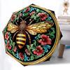1pc Bee Floral Automatic Open/Close Umbrella with Folding Feature Compact Travel Umbrella, Lightweight Design, for Commuting, Business123