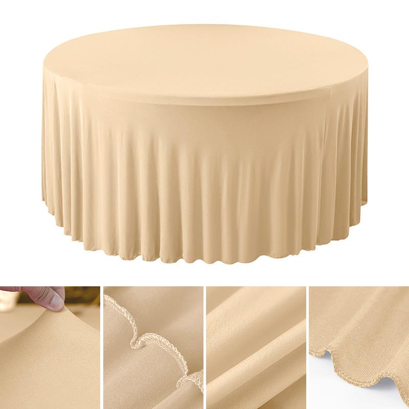 4/5/6FT Round Tablecloth Circular Polyester Table Cover Polyester Table Cloth for Hotel Banquet Birthday Party Table Decor