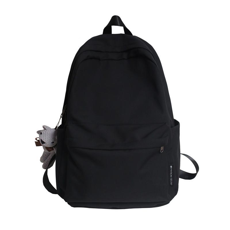 School bag female 2025 Korean version couple new large-capacity solid color versatile shoulder back trendy bag primary school students junior high sc