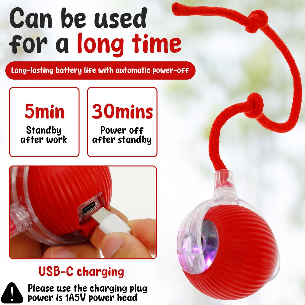 1/2/3Pcs Cat Interactive Ball Toys with Faux Tail USB Rechargeable Electric Pet Ball Automatic Interactive Cat Smart Toy Ball