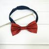Children's Blue Glitter PU Bow Tie with Flower Decoration