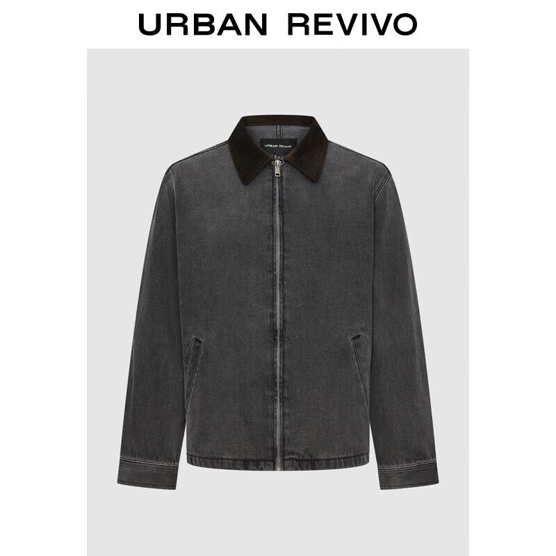 

UR Men s Spliced Lapel Cotton Denim Jacket XL