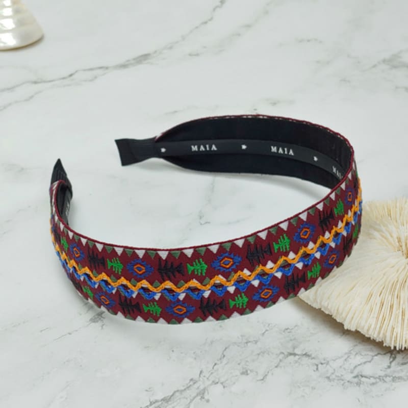 MAIA Geometric Pattern Headband - Green