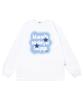 PAGESIISII Gradient Story Print Oversized Long Sleeve White