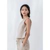 Linen Cross Back Top Women Relaxed Fit Boat Neck Casual Summer Blouse