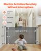 Retractable Baby Gate, Extends to 1450 mm Wide, 980 mm Tall, with Security Lock, Easy to Use, Walk Through Without Tripping, Mesh Dog Gate for Stairs,