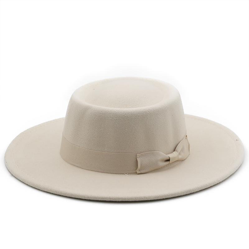 New 8.5CM Wide Brim Fedora Hat Jazz Hat Women Men Classic Felted Hat Panama Solid British Fascinator Women's Felt Hat