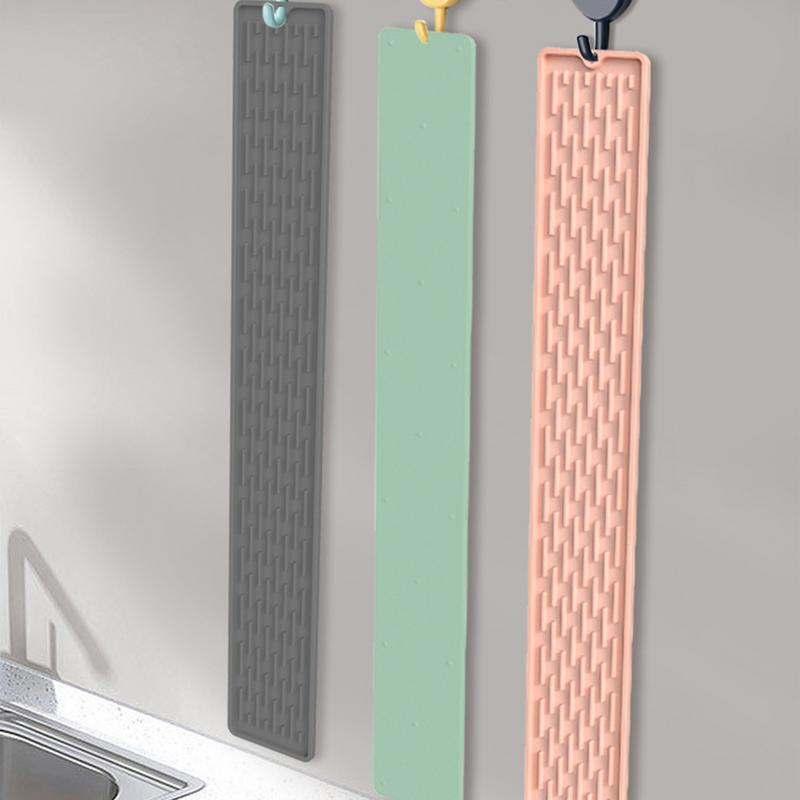 Kitchen Counter Drainer Waterproof Draining Mat In Silicone Easy To Clean Smooth Silicone Mat For Kitchen Sink Bathroom Bedroom