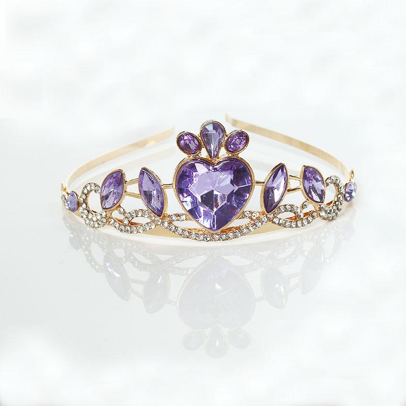 Korean Style Rhinestone Crystal Crown: Heart & Water Drop Diamond Design for Children's Performances