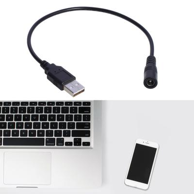 Cavo di ricarica USB2.0 Tipo-A Maschio a 5521mm Adattatore Presa di Alimentazione CC 5 Volt Cavo Convertitore Connettore Filo 30cm