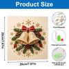 Framed Pearl Bead Art Set with Christmas Bells Design DIY Sparkling Canvas Painting Relaxing Hobby Gift for Holiday Room Decoration