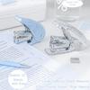 1pcs Mini Clear Portable Stapler with See-Through Design Staples Up To 20 Sheets Holds 100 Staples – Compact Office Desk