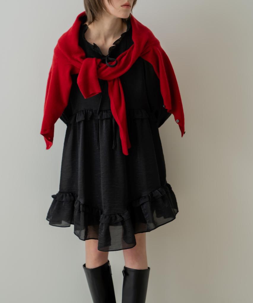 WIOE Shallot Ruffle Mini Dress_Black