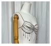 Rhinestone Tassel Body Chain Bikini Halter Bra - European & American Beachwear for Women