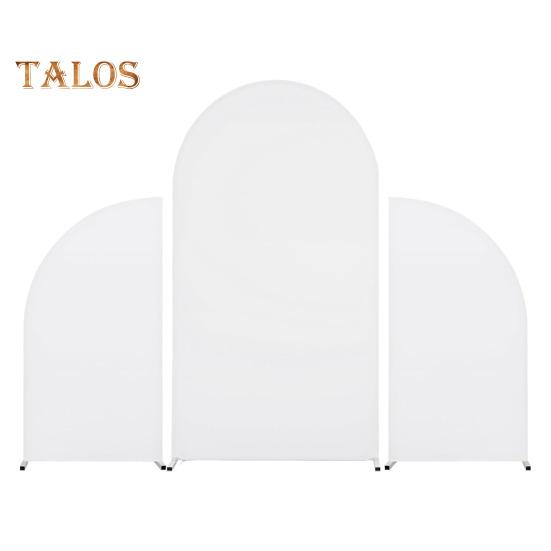 

3 шт./компл., чехол для свадебной арки, двухсторонний, эластичный, спандекс, облегающий, чехол для арки, круглый верх, ткань для арки, для вечеринки по случаю дня рождения ребенка белый