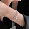Elegant Pearl Bracelet Women Minimalist Geometric Design Stackable Pink Tone Lightweight Luxury Everyday Jewelry