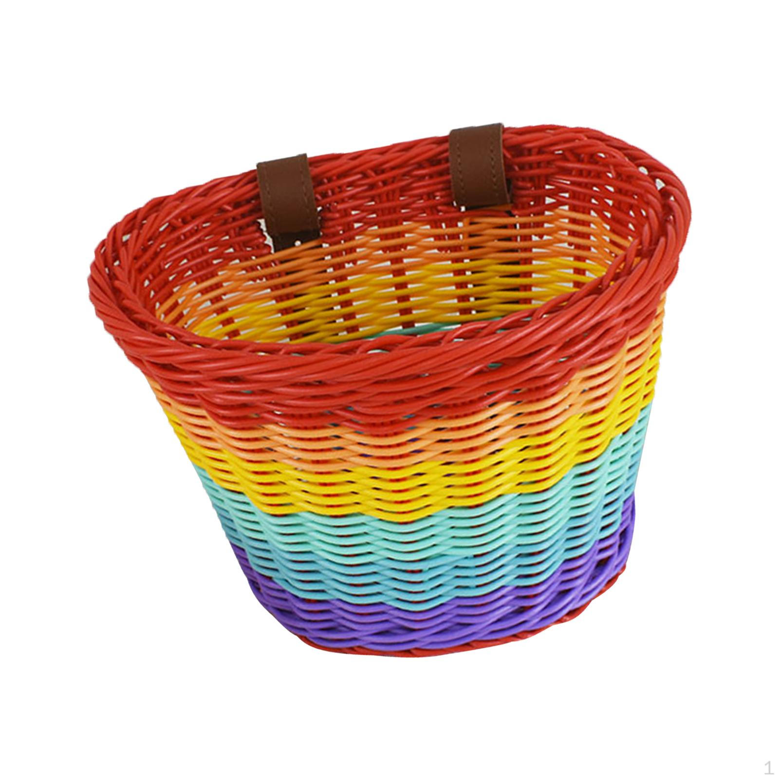 

Детская корзина для хранения на руле велосипеда из полипропилена, ручная работа, универсальный, прочный, для беговела Rainbow