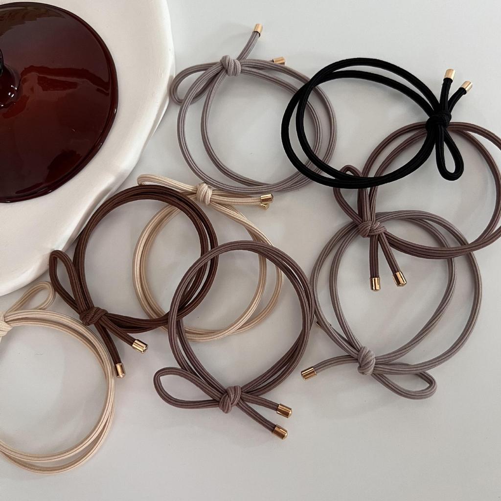Kaffee-farbenes hochelastisches Haarband im koreanischen Stil: Einfach, Vielseitig und Sanft zum Haar.
