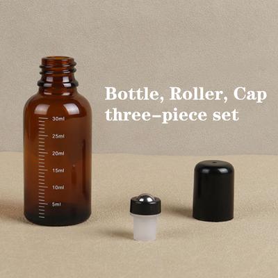 1 ks 5ml 10ml 15ml 20ml 30ml 50ml Prázdne Hnedé Sklenené Roll-On Fľaštičky s Guličkou na Parfém Esenciálny Olej Tekuté Látky