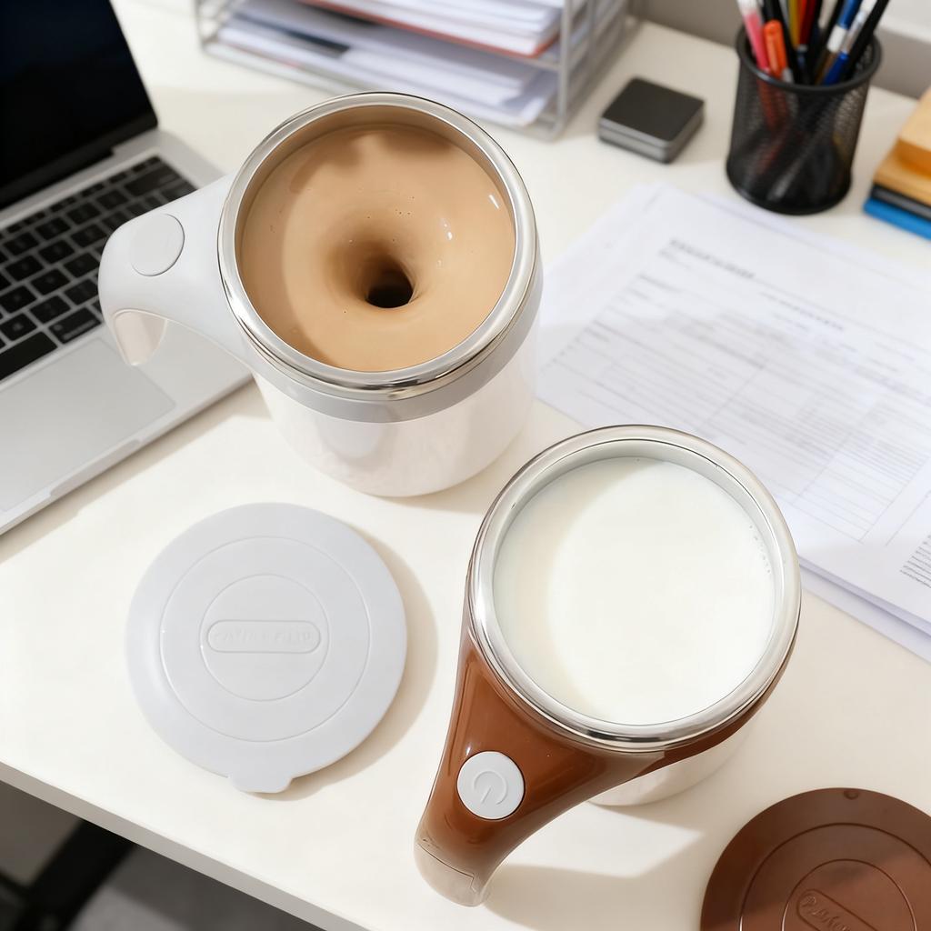 Automatischer Rührbecher Magnetischer Kaffeebecher 304 Edelstahl Effizientes Mischen Hält warm Leicht zu tragen Reinigen und pflegeleicht
