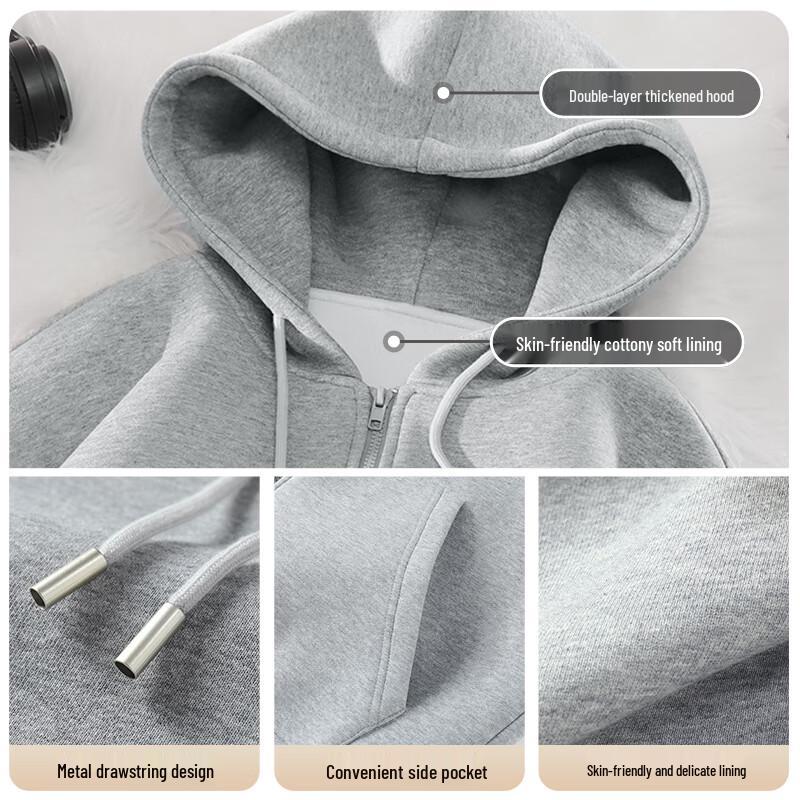 Jeanswest Life Men's 2025 Spring/Autumn Heavyweight Hooded Zip Jacket