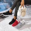 Sneakers/Stivali da Corsa Invernali Caldi da Donna Antiscivolo con Fodera in Peluche - Scarpe Slip-On Basse con Suola Ammortizzata in PVC - Tomaia in Tessuto Lavabile a Mano
