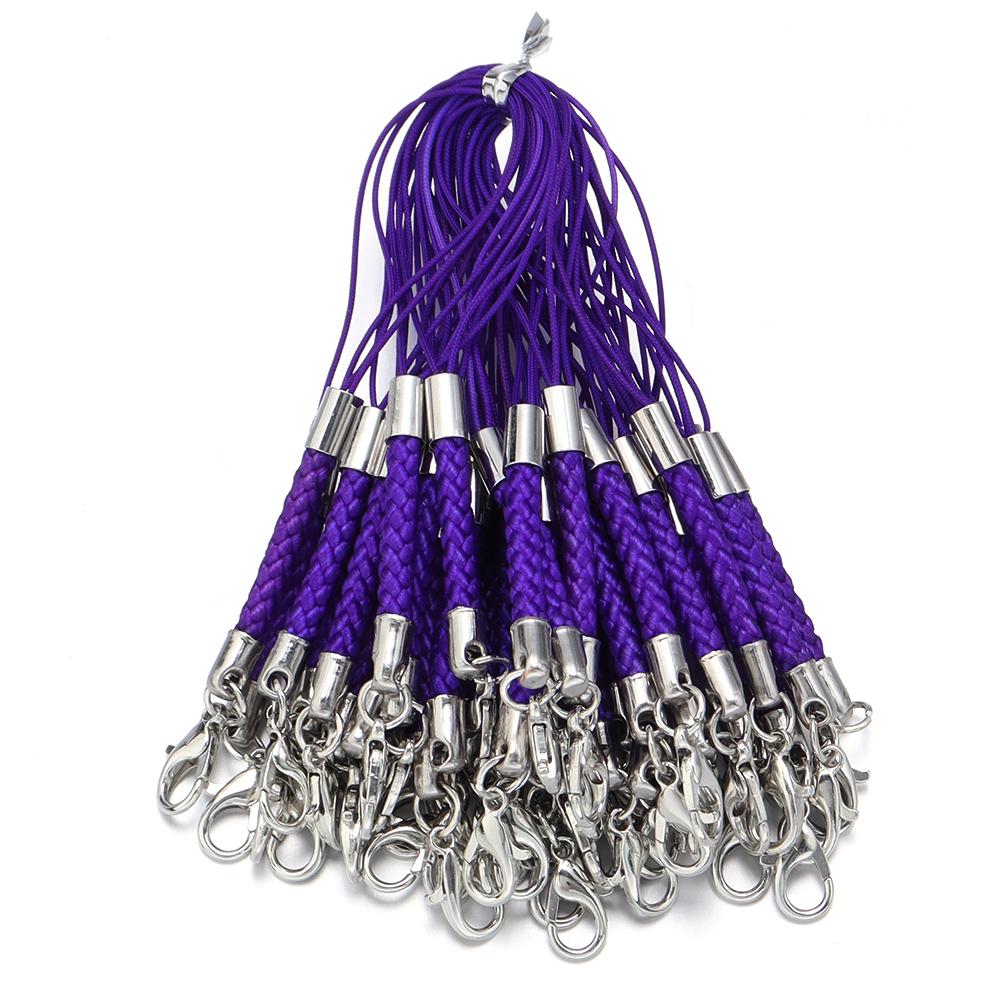10pcs Lanyard Strap Cord Braided Keychain Rope With Lobster Clasp For Jewelry Making DIY Key Phone Chain Pendant Keyring Finding