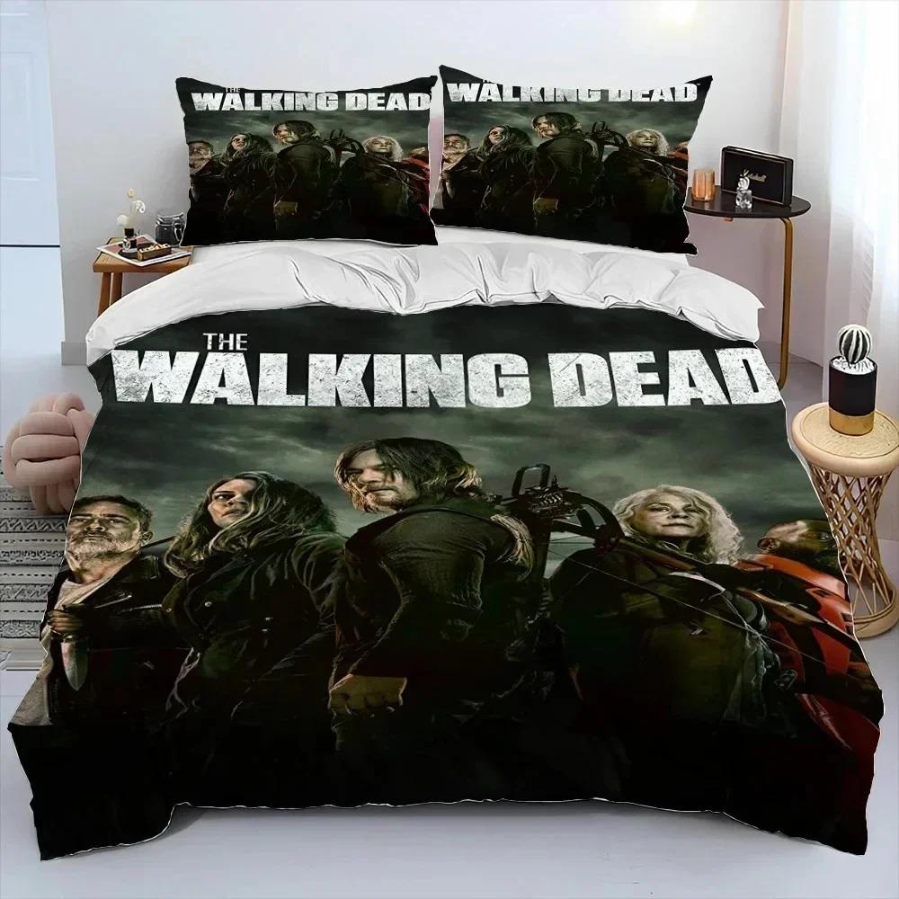 Horror TV The Walking Dead Lincoln Bettdecke Bettwäscheset, Bettbezug Bettset Steppdecke Kissenbezug, King Queen Size Bettwäscheset