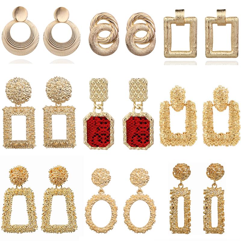 2026 Vintage Earrings Large for Women Statement Earrings Geometric Metal Pendant Earrings Trend Fashion Jewelry