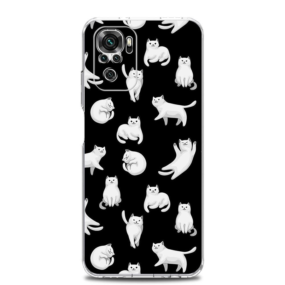 

Чехол для телефона с изображением милых котов из мультфильма для Xiaomi Redmi Note 11 9S 9 8 10 Pro 7 8T 9C 9A 8A K40 Pro 11T 5G, силиконовый прозрачный чехол Redmi Note 10S