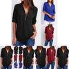 Stylish Womens Loose Fit Vneck Blouse With Splicing For Casual And Work Outfits