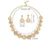 3pcs Women Euro-American Bridal Zircon Necklace Set Light Luxury Alloy Zircon for Weddings Banquets Formal Dresses Accessories