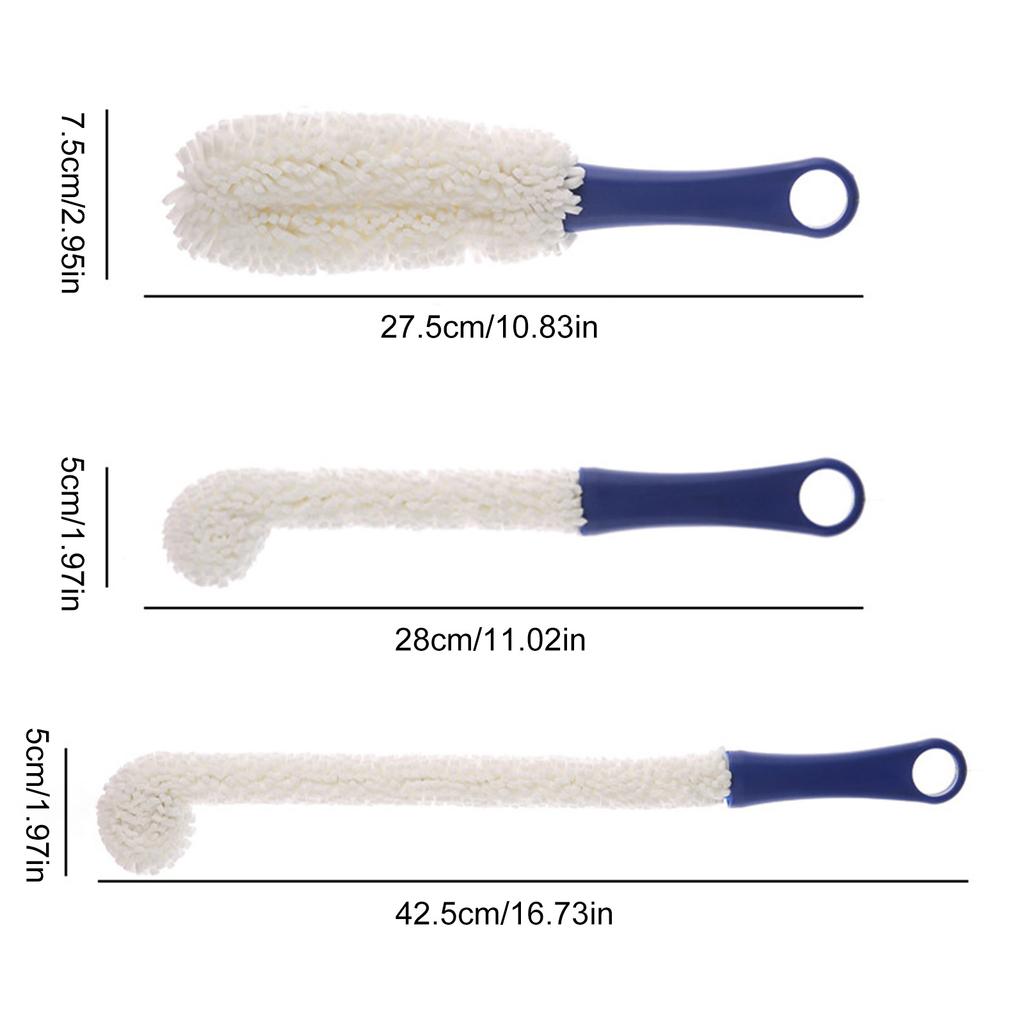 Set of 3 Bendable Foam Bottle Brushes Wine Glass Cleaning Brushes for Cleaning Decanters Goblets Glasses and Mugs