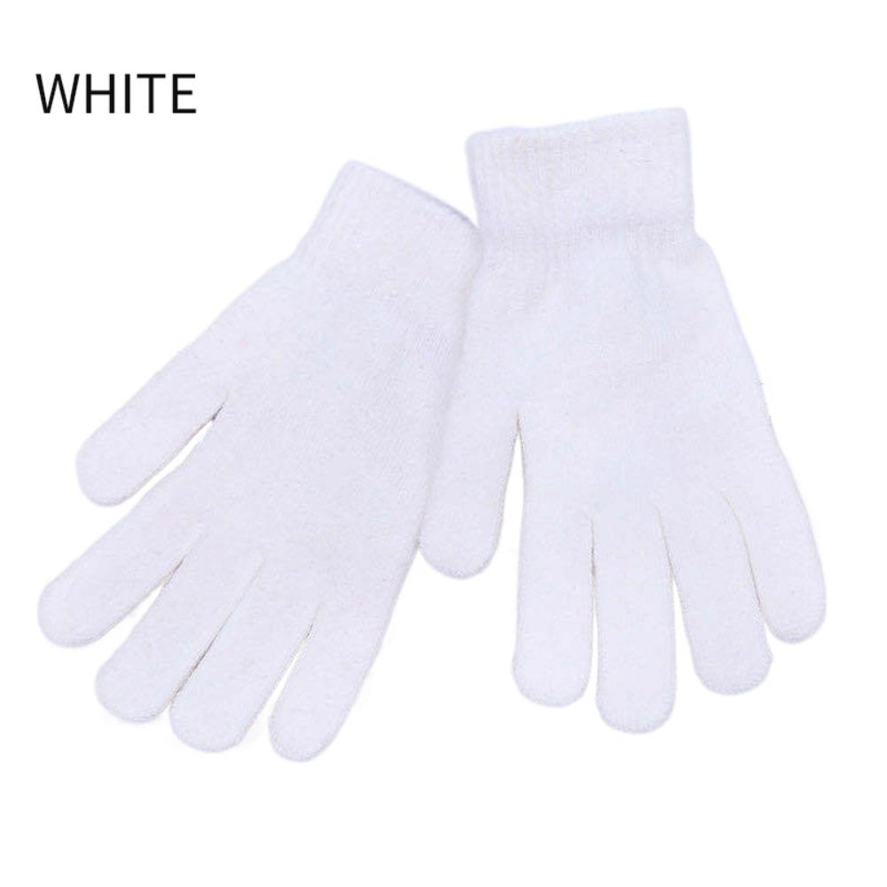 Plush Lining Ribbed Knitted Gloves Thicken Women Men Mittens Full Fingered Gloves  Cold Weather