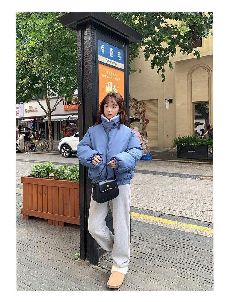 Women's Petite Thickened Winter Cotton Jacket - Loose, Warm, Short Outerwear 2025