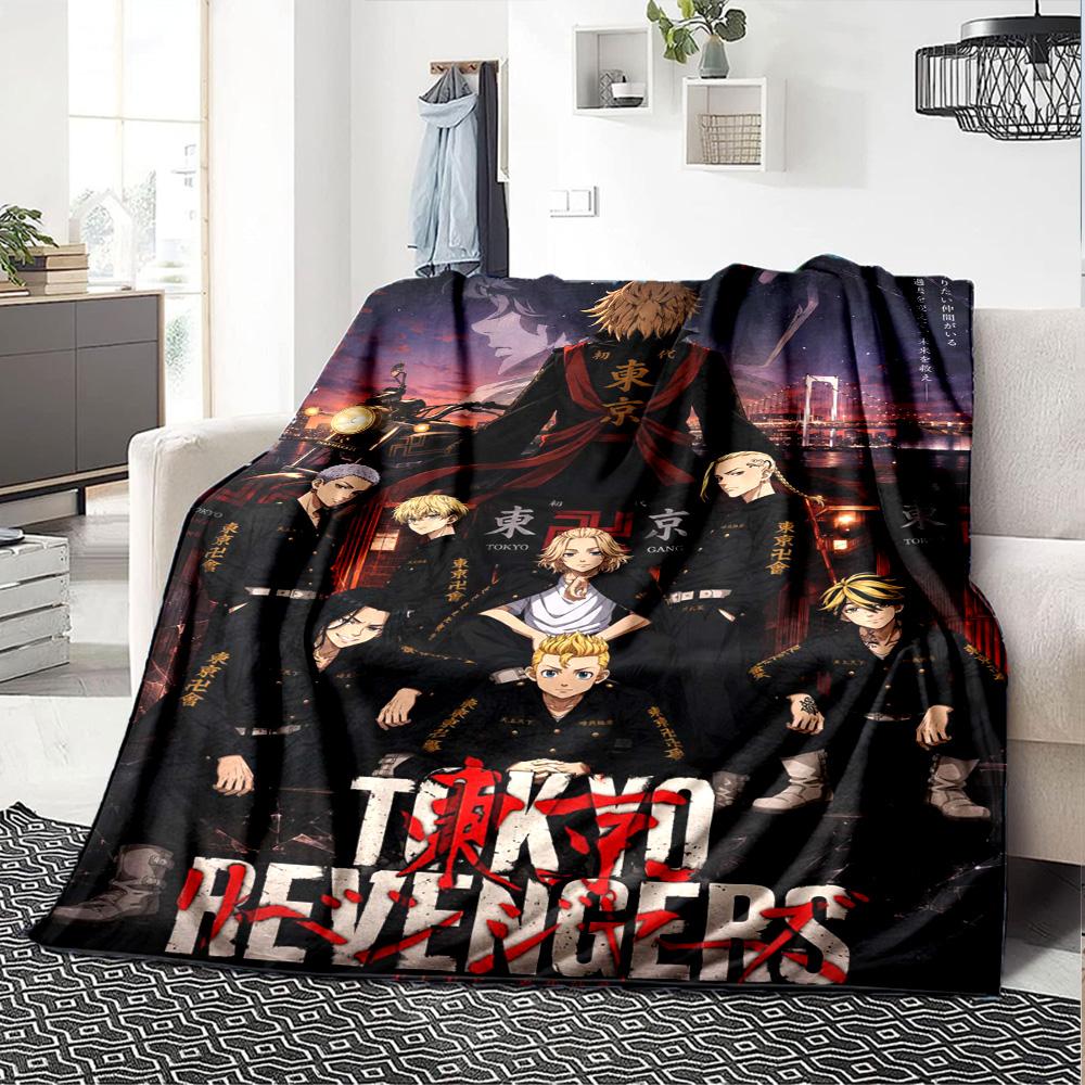 TOKYO REVENGERS Print Flannel Blanket High Quality Warm Comfortable Cover for All Seasons Perfect for Gifts Home Decor