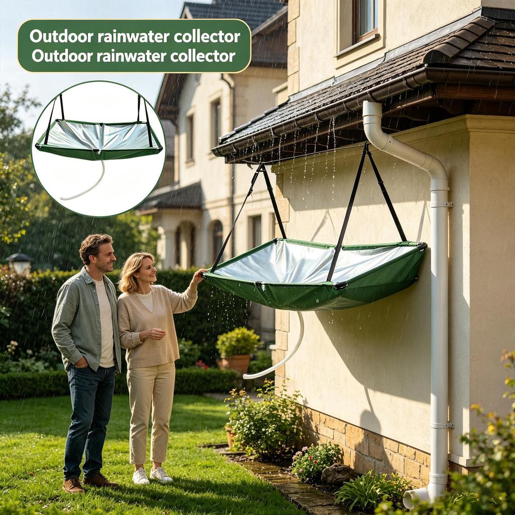 Rain Collector for Garden Water Harvester Cloth with Hose Rain Catcher Filter for Lawn Outdoor Backyard Garden Balcony Camping