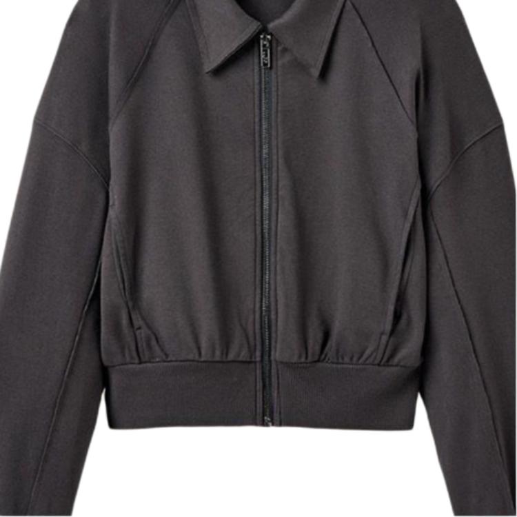 UGG Solid Color Lapel Zipper Pocket Long Sleeve Jacket Women jackets 1171485-INK