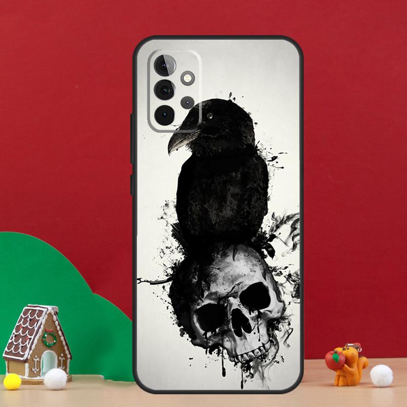 Raven Skull Case For Samsung Galaxy A36 A56 A06 A13 A53 A32 A12 A22 A52 A35 A17 A16 A55 A15 A54 A34 A14