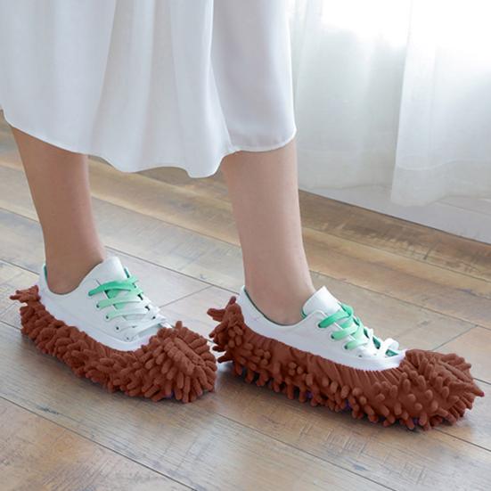 2 Pairs Lazy Shoe Cover Strong Dust Absorption Easy To Carry Elastic Wear-Resistant Foot Mops Floor Cleaning Tool