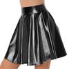 Dámská lesklá kovová minisukně s vysokým pasem Clubwear Rave Party Dance Kostým
